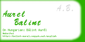 aurel balint business card