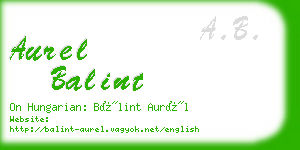 aurel balint business card